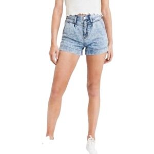 American Eagle Mom high Jean Shorts Acid Wash v front 90s vibes plus size 18 new